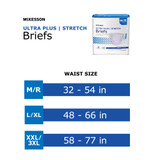 McKesson Ultra Plus Stretch Incontinence Brief Adult 2X-Large / 3X-Large Unisex Disposable Heavy Absorbency, BRSTRBAR, Bag of 20