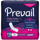 Prevail Daily Pads Bladder Control Pad 13 Inch Length Heavy Absorbency Polymer Core One Size Fits Most, PV-915/1, Case of 156