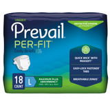 Prevail Per-Fit Maximum Plus Incontinence Brief Adult Large Unisex Disposable Heavy Absorbency, PF-013/1, Case of 72