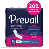 Prevail Daily Pads Bladder Control Pad 11 Inch Length Moderate Absorbency Polymer Core One Size Fits Most, BC-013, Case of 144