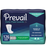 Prevail Daily Male Guards Bladder Control Pad 12-1/2 Inch Length Heavy Absorbency Polymer Core One Size Fits Most, PV-811, Case of 126