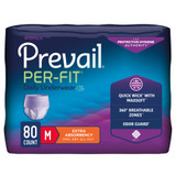 Prevail Per-Fit Absorbent Underwear Pull On with Tear Away Seams Adult Medium Female Disposable Moderate Absorbency, PFW-512, Case of 80