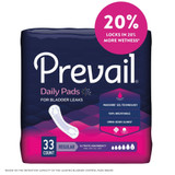 Prevail Daily Pads Bladder Control Pad 16 Inch Length Heavy Absorbency Polymer Core One Size Fits Most, PV-923/1, Pack of 33