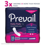 Prevail Daily Pads Bladder Control Pad 16 Inch Length Heavy Absorbency Polymer Core One Size Fits Most, PV-923/1, Pack of 33