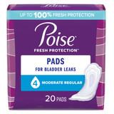Poise Fresh Protection Bladder Control Pad 10.9 Inch Length Moderate Absorbency Sodium Polyacrylate Core One Size Fits Most, 19564, Case of 120