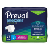 Prevail Breezers Incontinence Brief Adult Large Unisex Disposable Heavy Absorbency, PVB-013/2, Pack of 18
