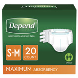 Depend Incontinence Brief Adult Small / Medium Unisex Disposable Heavy Absorbency, 35456, Case of 60