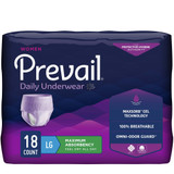 Prevail Daily Underwear Absorbent Underwear Pull On with Tear Away Seams Adult Large Female Disposable Heavy Absorbency, PWC-513/1, Case of 72