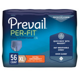 Prevail Per-Fit Absorbent Underwear Pull On with Tear Away Seams Adult X-Large Male Disposable Heavy Absorbency, PFM-514, Bag of 14