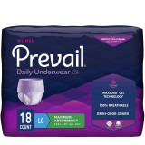 Female Adult Absorbent Underwear Prevail® For Women Daily Underwear Pull On with Tear Away Seams Large Disposable Heavy Absorbency PWC-513/1 Bag of 18 PWC-513/1 Prevail® For Women Daily Underwear 889082_BG