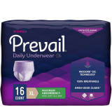 Female Adult Absorbent Underwear Prevail® For Women Daily Underwear Pull On with Tear Away Seams X-Large Disposable Heavy Absorbency PWC-514/1 Bag of 16 PWC-514/1 Prevail® For Women Daily Underwear 889083_BG