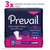 Prevail Overnight Bladder Control Pad 16 Inch Length Heavy Absorbency Polymer Core One Size Fits Most, PVX-120, Case of 120