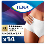 TENA Women Super Plus Absorbent Underwear Pull On with Tear Away Seams Adult X-Large Female Disposable Heavy Absorbency, 54287, Bag of 14