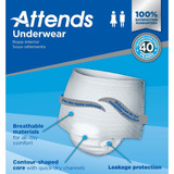 Attends Absorbent Underwear Pull On with Tear Away Seams Adult Large Unisex Disposable Heavy Absorbency, AP0730, Case of 4