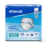 Attends Bariatric Absorbent Underwear Pull On with Tear Away Seams Adult 2X-Large Unisex Disposable Heavy Absorbency, AU50, Case of 48