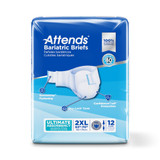 Attends Bariatric Incontinence Brief Adult 2X-Large Unisex Disposable Heavy Absorbency, DD50, Case of 48