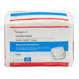 Unisex Adult Absorbent Underwear Sure Care™ Pull On with Tear Away Seams Large Disposable Heavy Absorbency 1215 Case of 64 1215 Sure Care™ 683380_CS