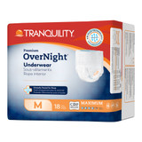 Tranquility Premium OverNight Absorbent Underwear Pull On with Tear Away Seams Adult Medium Unisex Disposable Heavy Absorbency, 2115, Case of 72