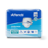Attends Absorbent Underwear Pull On with Tear Away Seams Adult Large Unisex Disposable Heavy Absorbency, APP0730, Pack of 18