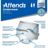 Attends Care Absorbent Underwear Pull On with Tear Away Seams Adult Large Unisex Disposable Heavy Absorbency, APV30, Case of 72
