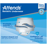 Attends Bariatric Absorbent Underwear Pull On with Tear Away Seams Adult 2X-Large Unisex Disposable Heavy Absorbency, AU50, Bag of 12