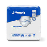 Attends Care Absorbent Underwear Pull On with Tear Away Seams Adult X-Large Unisex Disposable Heavy Absorbency, APV40, Case of 56