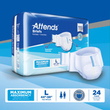Attends Incontinence Brief Adult Large Unisex Disposable Heavy Absorbency, DDA30, Case of 72