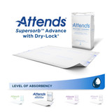 Attends Supersorb Advanced Disposable Underpad Low Air Loss and Repositioning 30 X 36 Inch Dry-Lock Core Heavy Absorbency, ASB-3036, Pack of 1