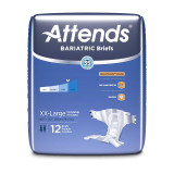 Adult Incontinent Brief Attends DermaDry Tab Closure 2X-Large Disposable Heavy Absorbency DD50 BG/12 DD50 ATTENDS HEALTHCARE PRODUCTS 950227_BG