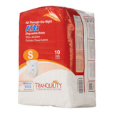 Tranquility ATN Incontinence Brief Adult Small Unisex Disposable Heavy Absorbency, 2184, Bag of 10