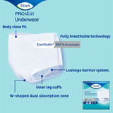 TENA ProSkin Extra Absorbent Underwear Pull On with Tear Away Seams Adult X-Large Unisex Disposable Moderate Absorbency, 72425, Bag of 12