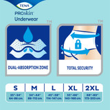 TENA ProSkin Extra Absorbent Underwear Pull On with Tear Away Seams Adult Medium Unisex Disposable Moderate Absorbency, 72232, Bag of 16