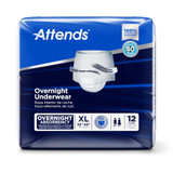 Attends Overnight Absorbent Underwear Pull On with Tear Away Seams Adult X-Large Unisex Disposable Heavy Absorbency, APPNT40, Case of 48