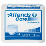 Unisex Adult Absorbent Underwear Attends® Pull On with Tear Away Seams Large Disposable Heavy Absorbency APV30 Bag of 18 APV30 Attends® 771657_BG