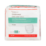 Adult Absorbent Underwear Sure Care Pull On X-Large Disposable Heavy Absorbency 1455 Case/56 1455 KENDALL HEALTHCARE PROD INC. 959987_CS