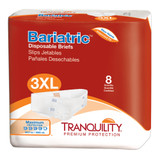 Tranquility Bariatric Incontinence Brief Adult 3X-Large Unisex Disposable Heavy Absorbency, 2190, Bag of 8