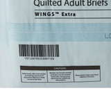Wings Extra Quilted Incontinence Brief Adult Large Unisex Disposable Moderate Absorbency, 65034, Bag of 18