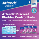 Attends Discreet Bladder Control Pad 10-1/2 Inch Length Moderate Absorbency Polymer Core One Size Fits Most, ADPMOD, Case of 200
