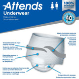 Attends Care Absorbent Underwear Pull On with Tear Away Seams Adult X-Large Unisex Disposable Heavy Absorbency, APV40, Bag of 14