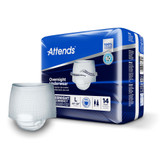 Attends Overnight Absorbent Underwear Pull On with Tear Away Seams Adult Large Unisex Disposable Heavy Absorbency, APPNT30, Bag of 14