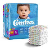 Baby Diaper Comfees Tab Closure Size 5 Disposable Moderate Absorbency 41541 BG/27 41541 ATTENDS HEALTHCARE PRODUCTS 907034_BG Baby Diaper Comfees Tab Closure Size 5 Disposable Moderate Absorbency 41541 BG/27 41541 ATTENDS HEALTHCARE PRODUCTS 907034_BG