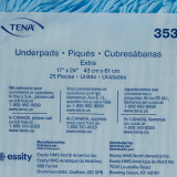 Underpad TENA Extra 17 X 24 Inch Disposable Fluff Heavy Absorbency 353 Pack/1 353 SCA PERSONAL CARE 450010_PK