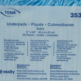 TENA Extra Disposable Underpad 17 X 24 Inch Polymer Light Absorbency, 353, Case of 12