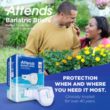 Attends Bariatric Incontinence Brief Adult 4X-Large Unisex Disposable Heavy Absorbency, DD60, Bag of 8
