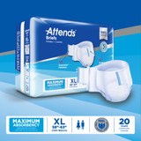 Attends Incontinence Brief Adult X-Large Unisex Disposable Heavy Absorbency, DDA40, Bag of 20