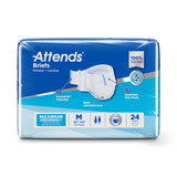 Attends Incontinence Brief Adult Medium Unisex Disposable Heavy Absorbency, DDA20, Bag of 24