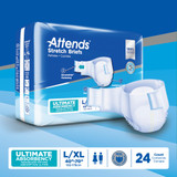 Attends Stretch Incontinence Brief Adult Large / X-Large Unisex Disposable Heavy Absorbency, DDSLXL, Case of 96