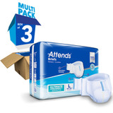 Attends Advanced Incontinence Brief Adult Large Unisex Disposable Heavy Absorbency, DDC30, Case of 72