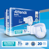 Attends Advanced Incontinence Brief Adult X-Large Unisex Disposable Heavy Absorbency, DDC40, Bag of 20