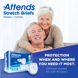 Attends Stretch Incontinence Brief Adult Medium / Regular Unisex Disposable Heavy Absorbency, DDSMR, Case of 96